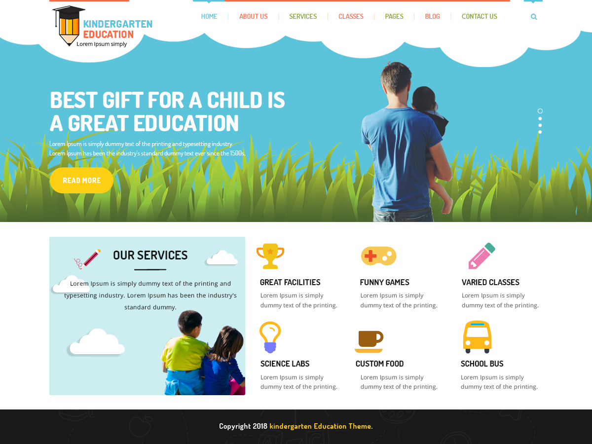 Kindergarten Education Preview Wordpress Theme - Rating, Reviews, Preview, Demo & Download