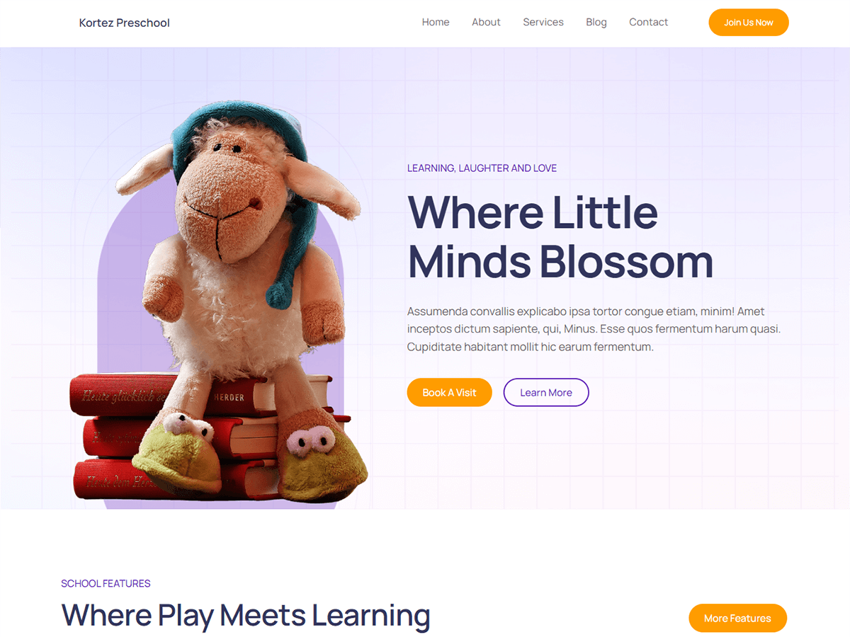Kortez Preschool Preview Wordpress Theme - Rating, Reviews, Preview, Demo & Download