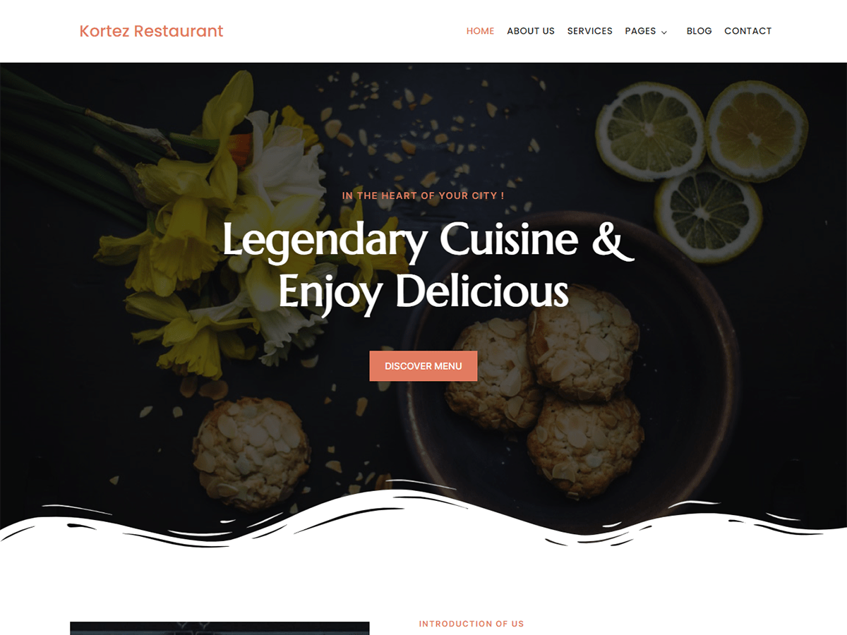 Kortez Restaurant Preview Wordpress Theme - Rating, Reviews, Preview, Demo & Download