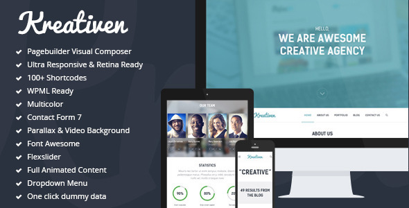 Kreativen Preview Wordpress Theme - Rating, Reviews, Preview, Demo & Download