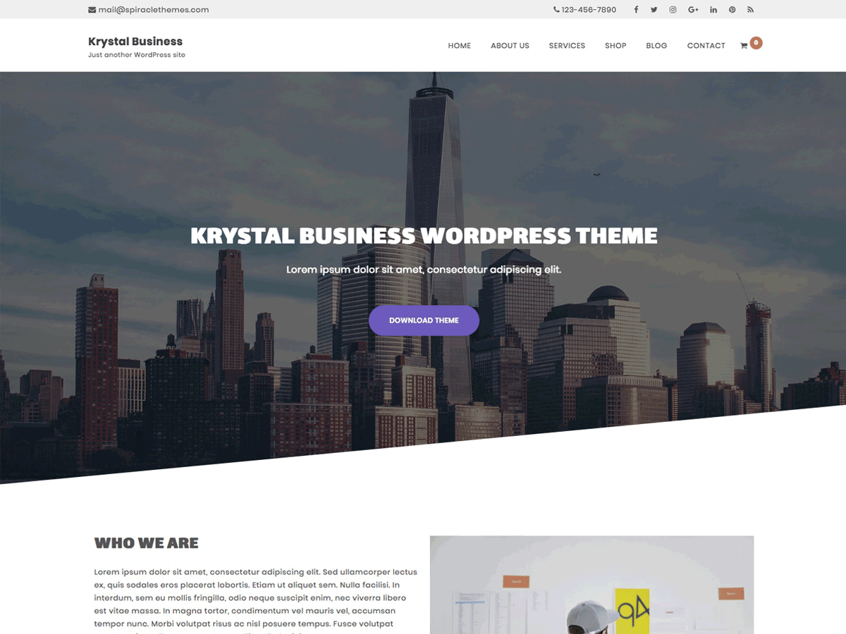 Krystal Business Preview Wordpress Theme - Rating, Reviews, Preview, Demo & Download