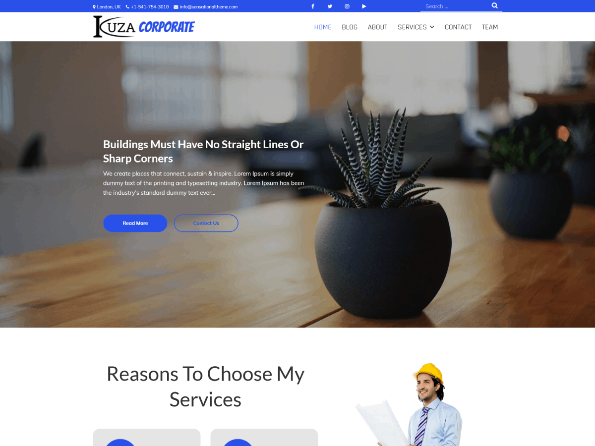 Kuza Corporate Preview Wordpress Theme - Rating, Reviews, Preview, Demo & Download