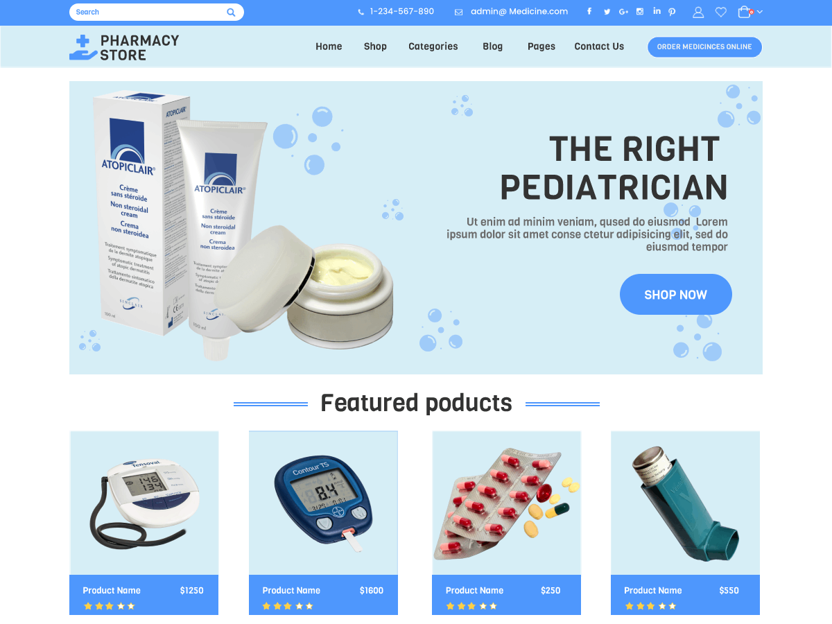 Laboratory Pharmacy Preview Wordpress Theme - Rating, Reviews, Preview, Demo & Download