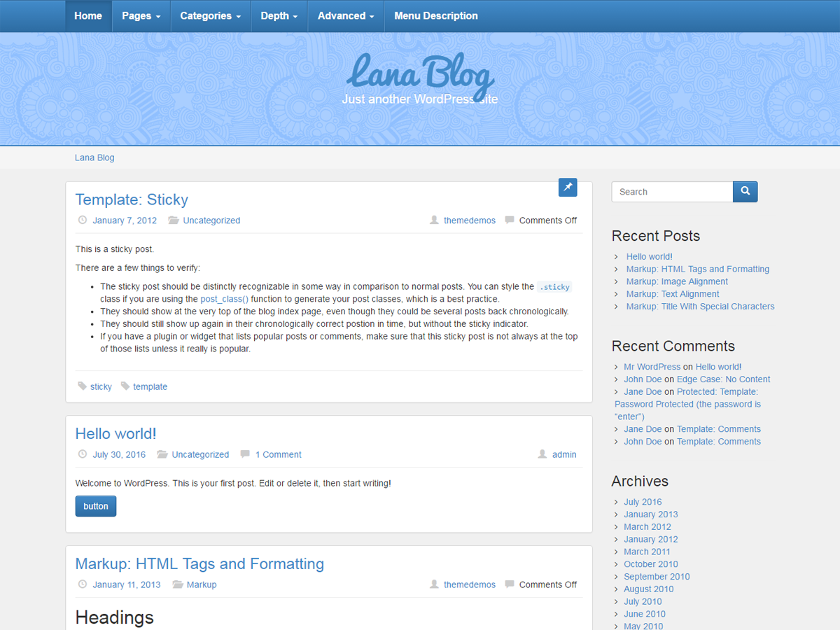 Lana Blog Preview Wordpress Theme - Rating, Reviews, Preview, Demo & Download