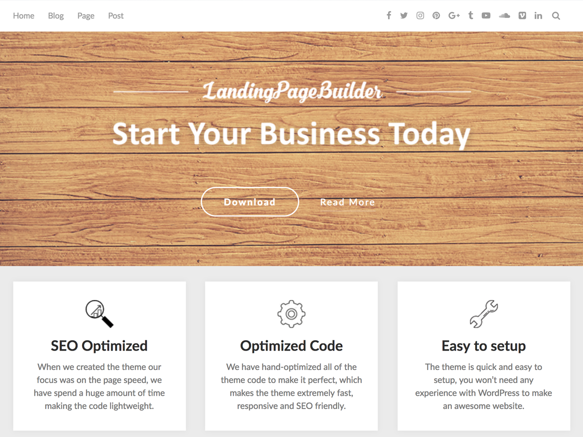 LandingPageBuilder Preview Wordpress Theme - Rating, Reviews, Preview, Demo & Download