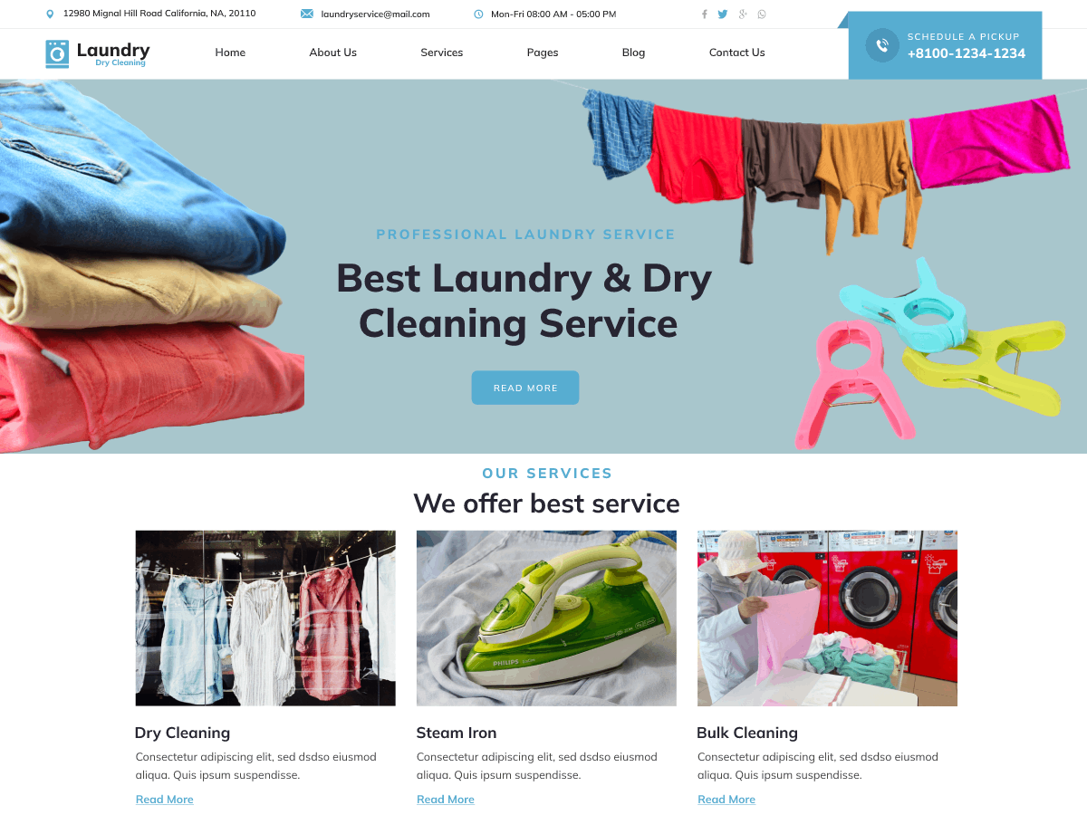 Laundry Dry Preview Wordpress Theme - Rating, Reviews, Preview, Demo & Download