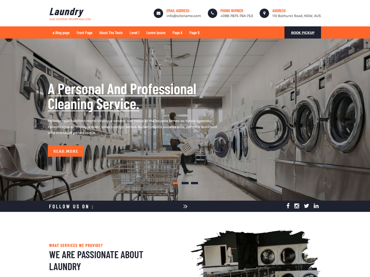 Laundry Lite Preview Wordpress Theme - Rating, Reviews, Preview, Demo & Download