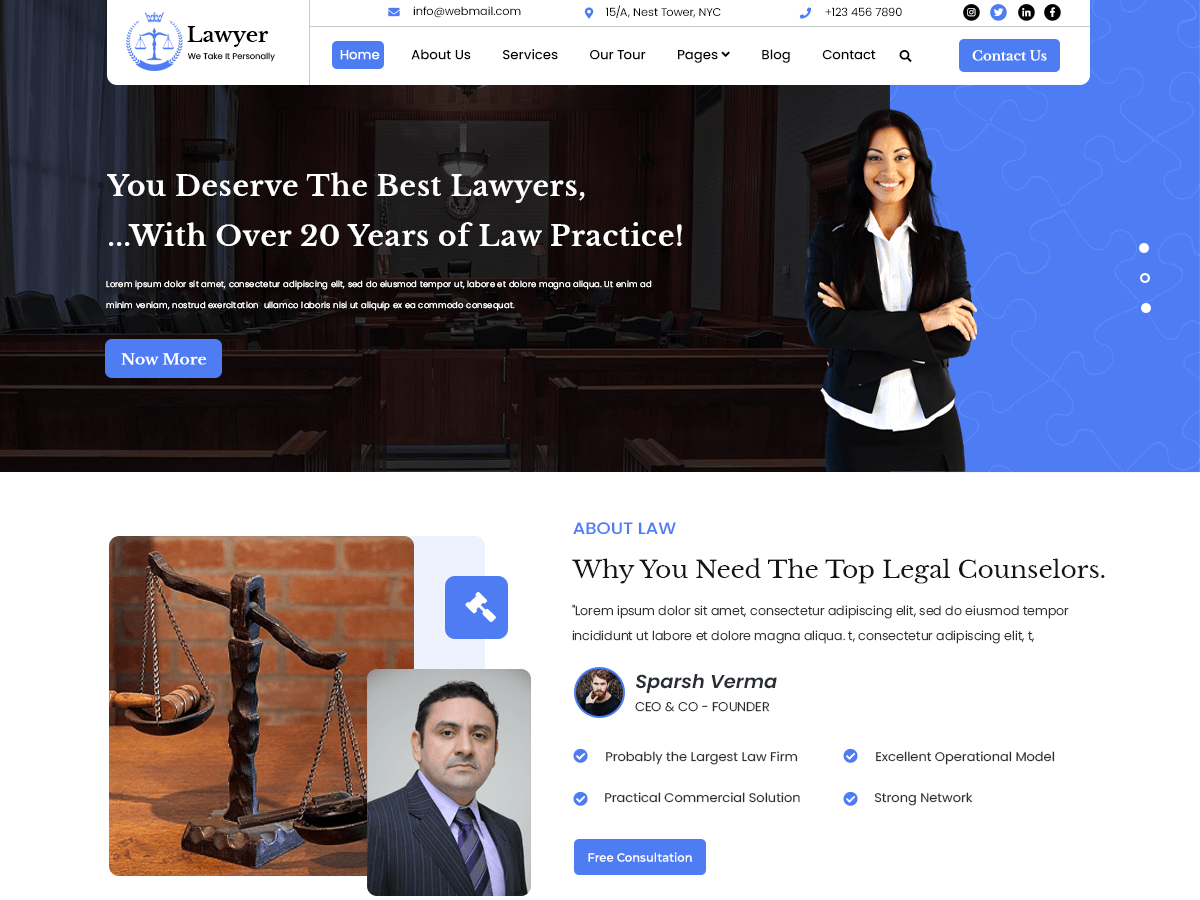 Law Advocate Preview Wordpress Theme - Rating, Reviews, Preview, Demo & Download