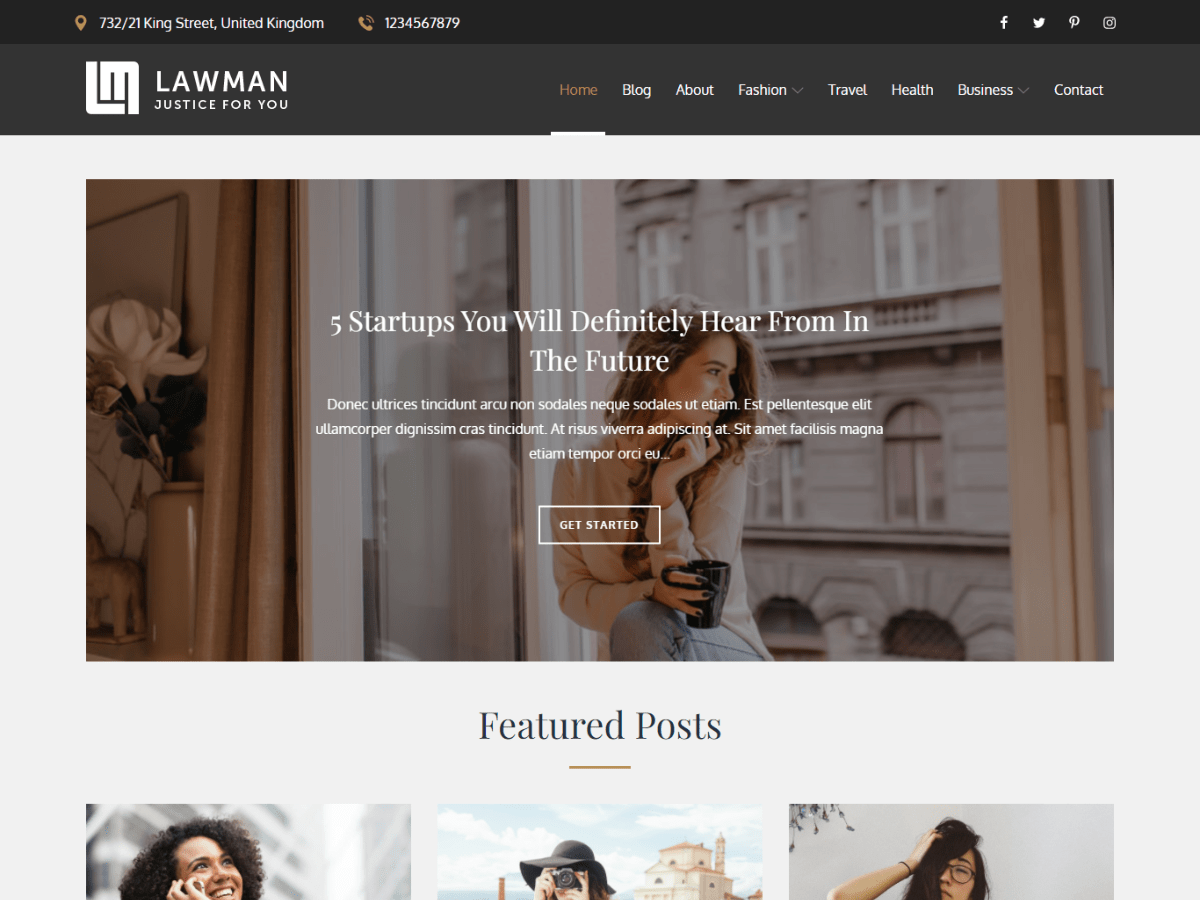 Lawman Blog Preview Wordpress Theme - Rating, Reviews, Preview, Demo & Download
