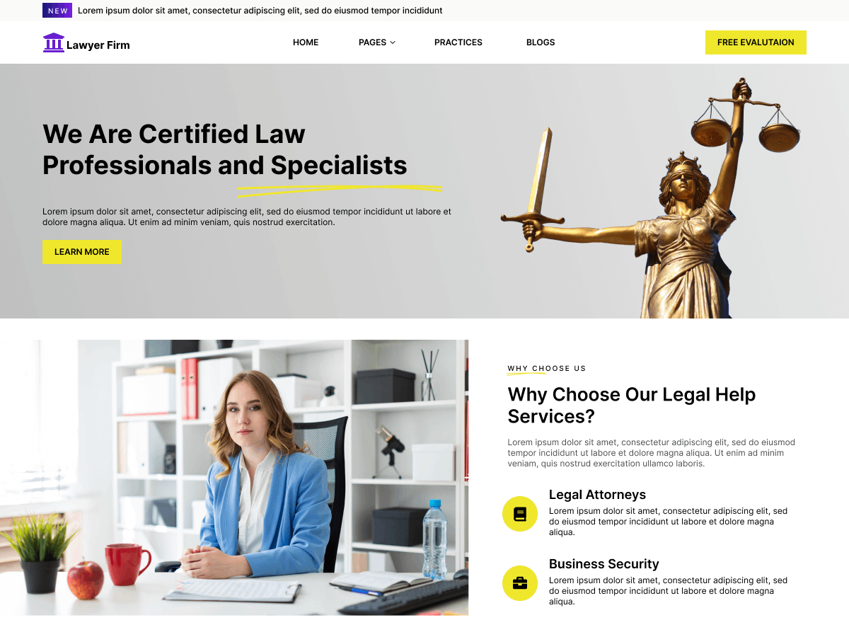Lawyer Firm Preview Wordpress Theme - Rating, Reviews, Preview, Demo & Download