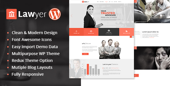 Lawyer Multipurpose Preview Wordpress Theme - Rating, Reviews, Preview, Demo & Download