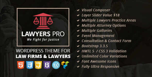 Lawyer Pro Preview Wordpress Theme - Rating, Reviews, Preview, Demo & Download