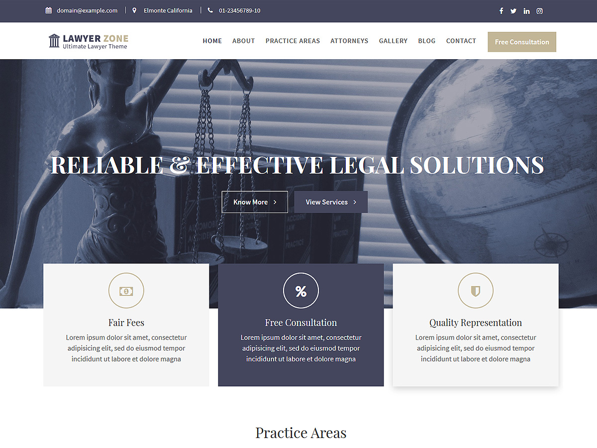 Lawyer Zone Preview Wordpress Theme - Rating, Reviews, Preview, Demo & Download