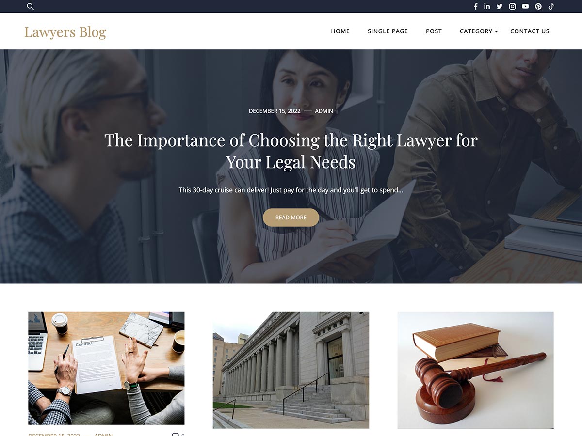 Lawyers Blog Preview Wordpress Theme - Rating, Reviews, Preview, Demo & Download