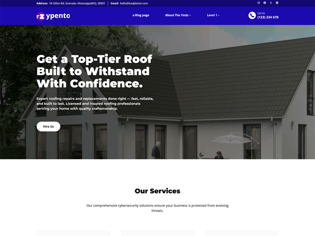 LeadPlatter Roofing Preview Wordpress Theme - Rating, Reviews, Preview, Demo & Download