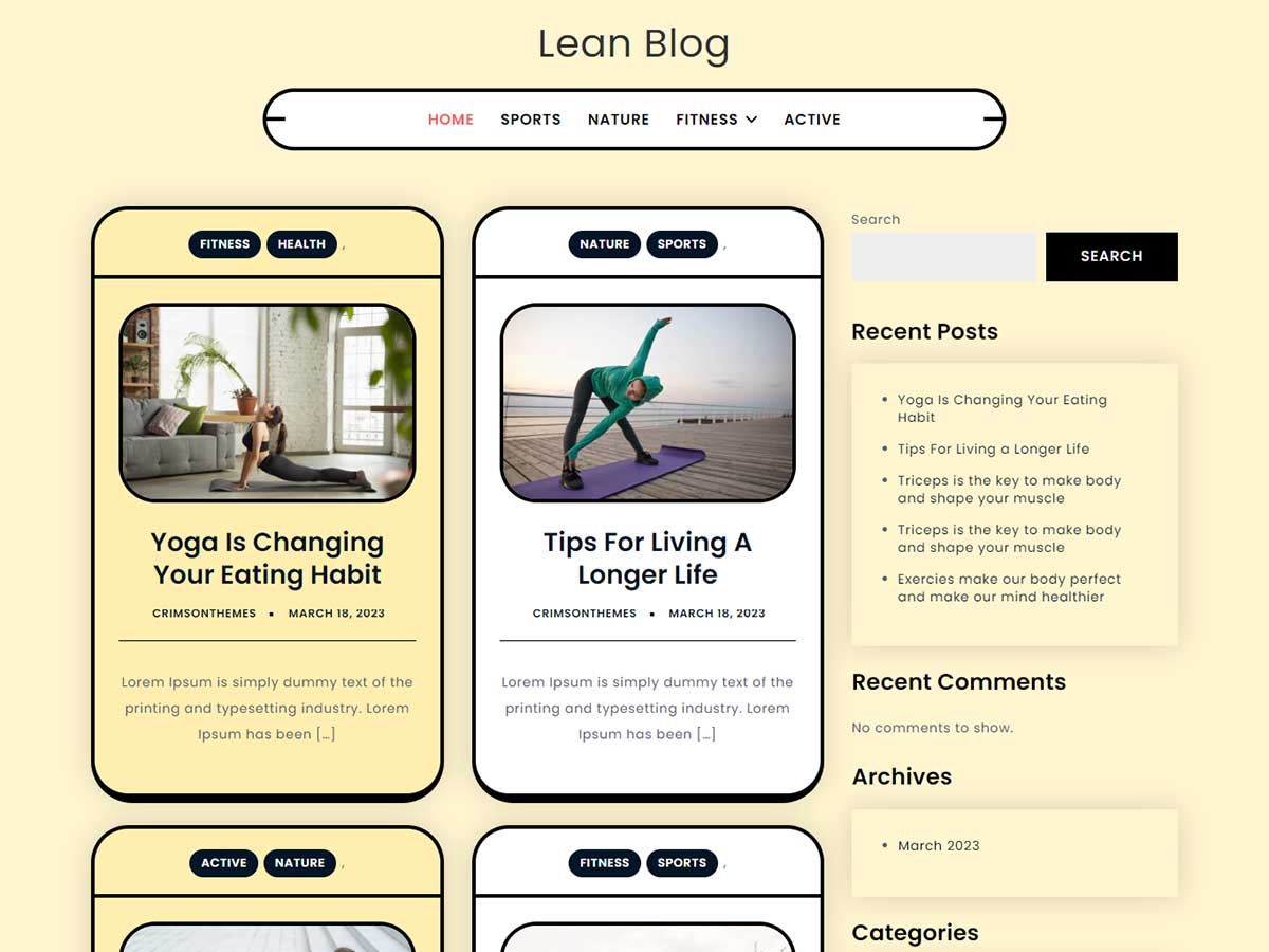 Lean Blog Preview Wordpress Theme - Rating, Reviews, Preview, Demo & Download