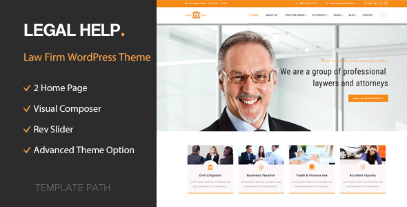 Legal Help Preview Wordpress Theme - Rating, Reviews, Preview, Demo & Download