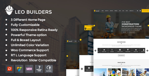 Leo Builders Preview Wordpress Theme - Rating, Reviews, Preview, Demo & Download
