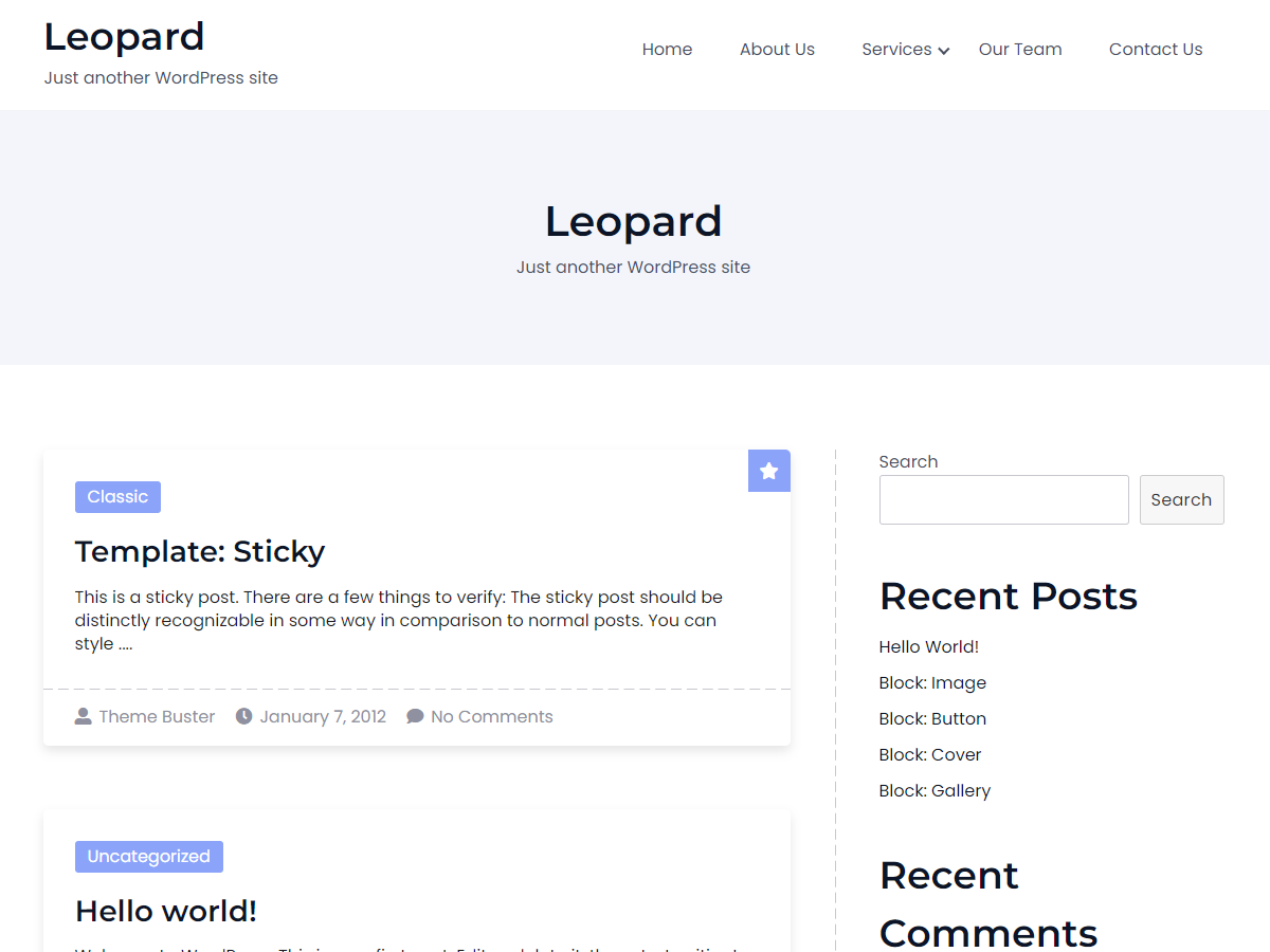 Leopard Preview Wordpress Theme - Rating, Reviews, Preview, Demo & Download