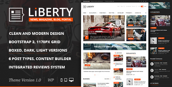 Liberty News Preview Wordpress Theme - Rating, Reviews, Preview, Demo & Download