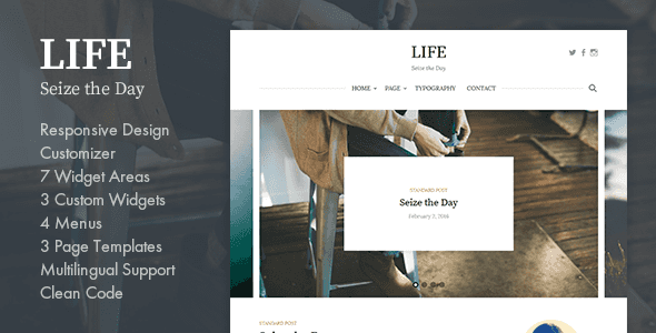 Life Preview Wordpress Theme - Rating, Reviews, Preview, Demo & Download