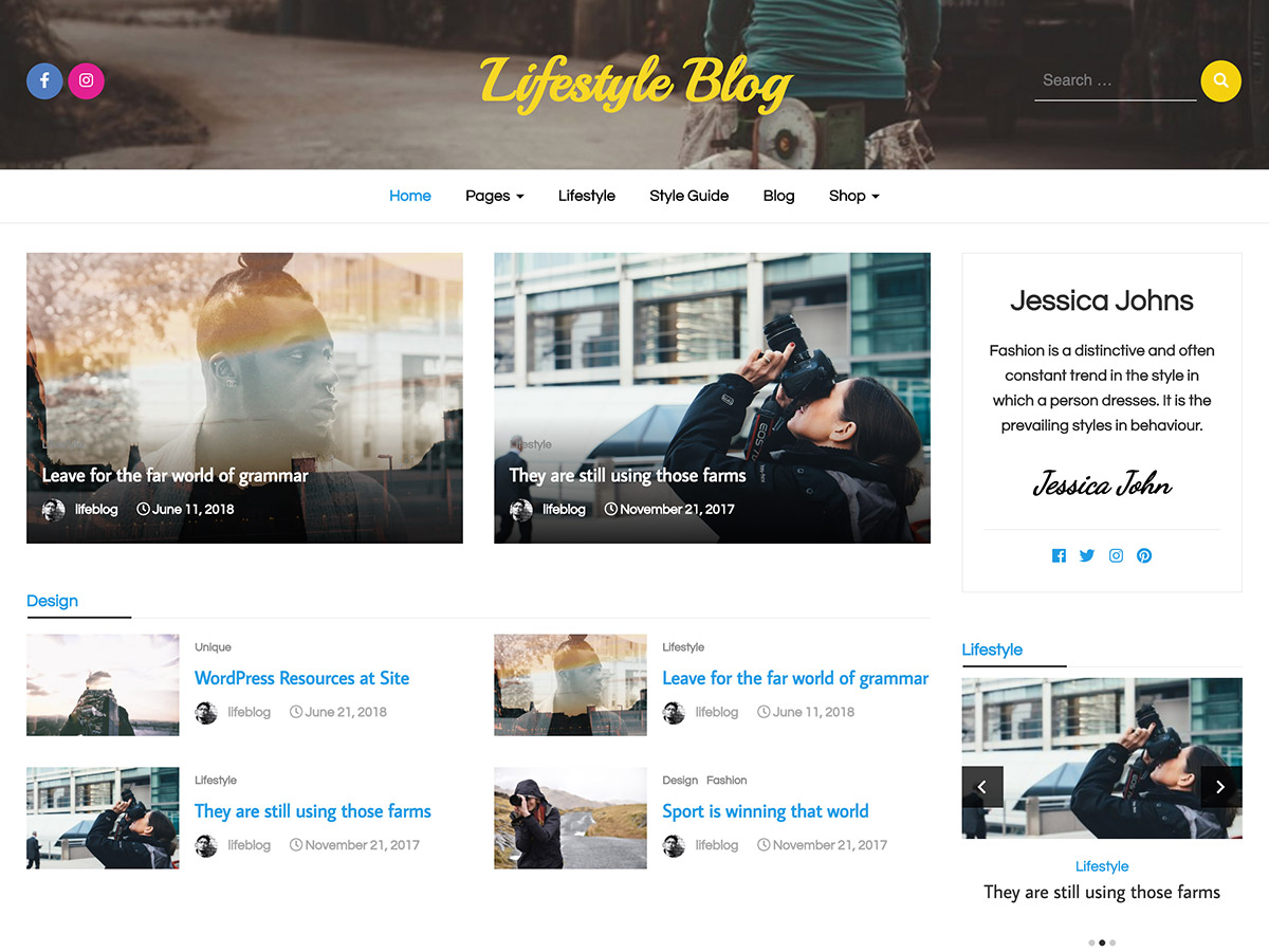 Lifestyle Blog Preview Wordpress Theme - Rating, Reviews, Preview, Demo & Download