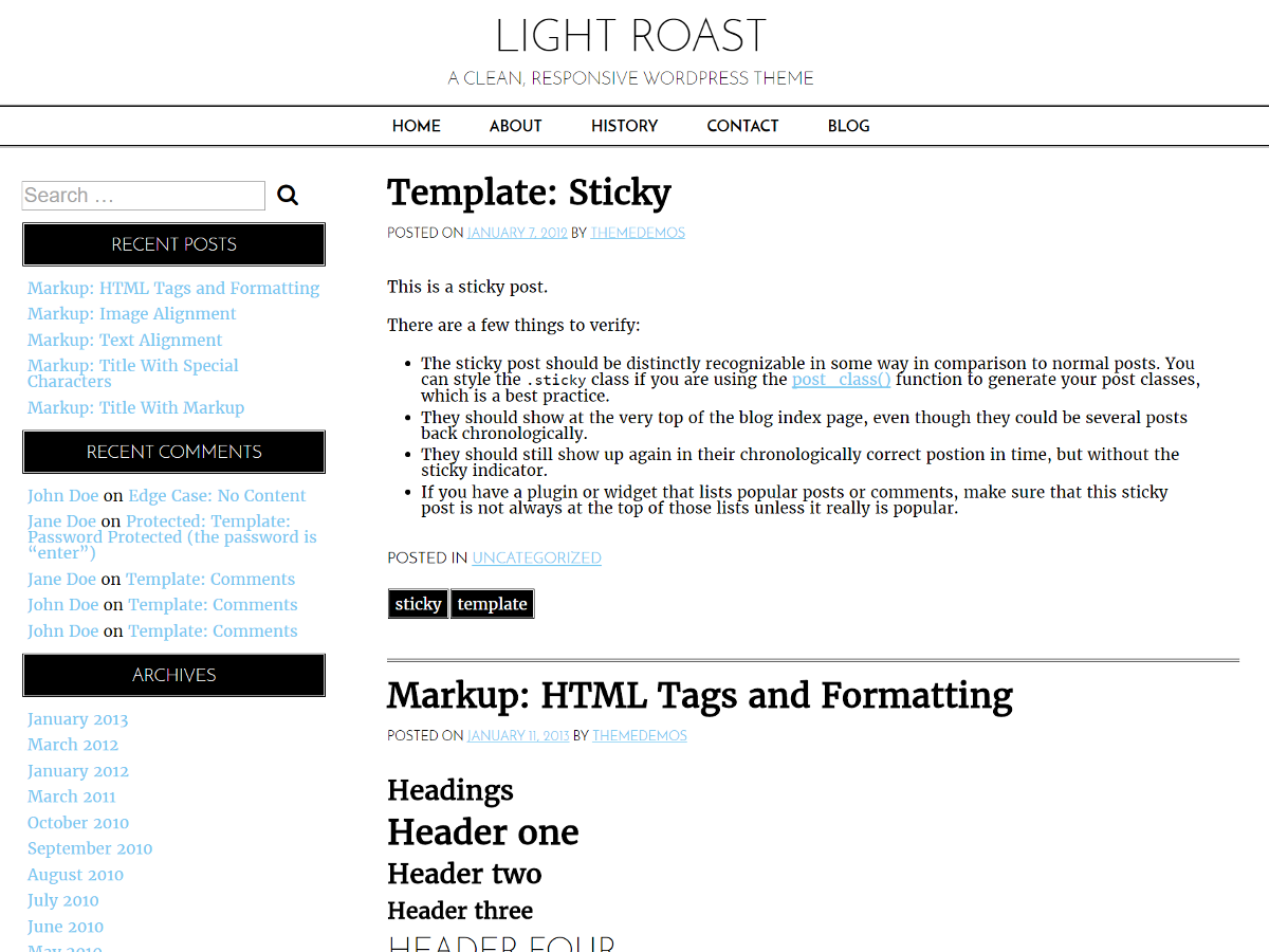 Light Roast Preview Wordpress Theme - Rating, Reviews, Preview, Demo & Download