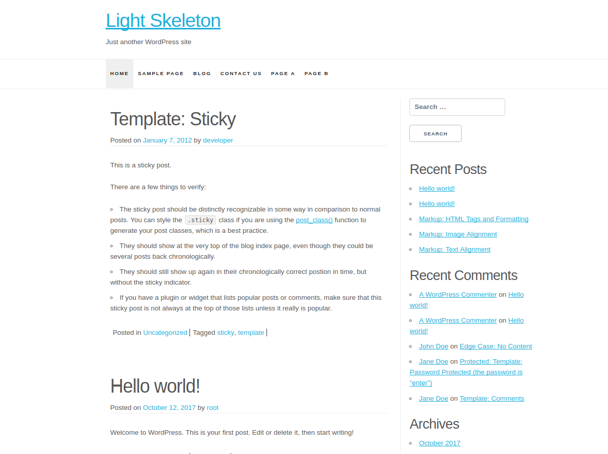 Light Skeleton Preview Wordpress Theme - Rating, Reviews, Preview, Demo & Download