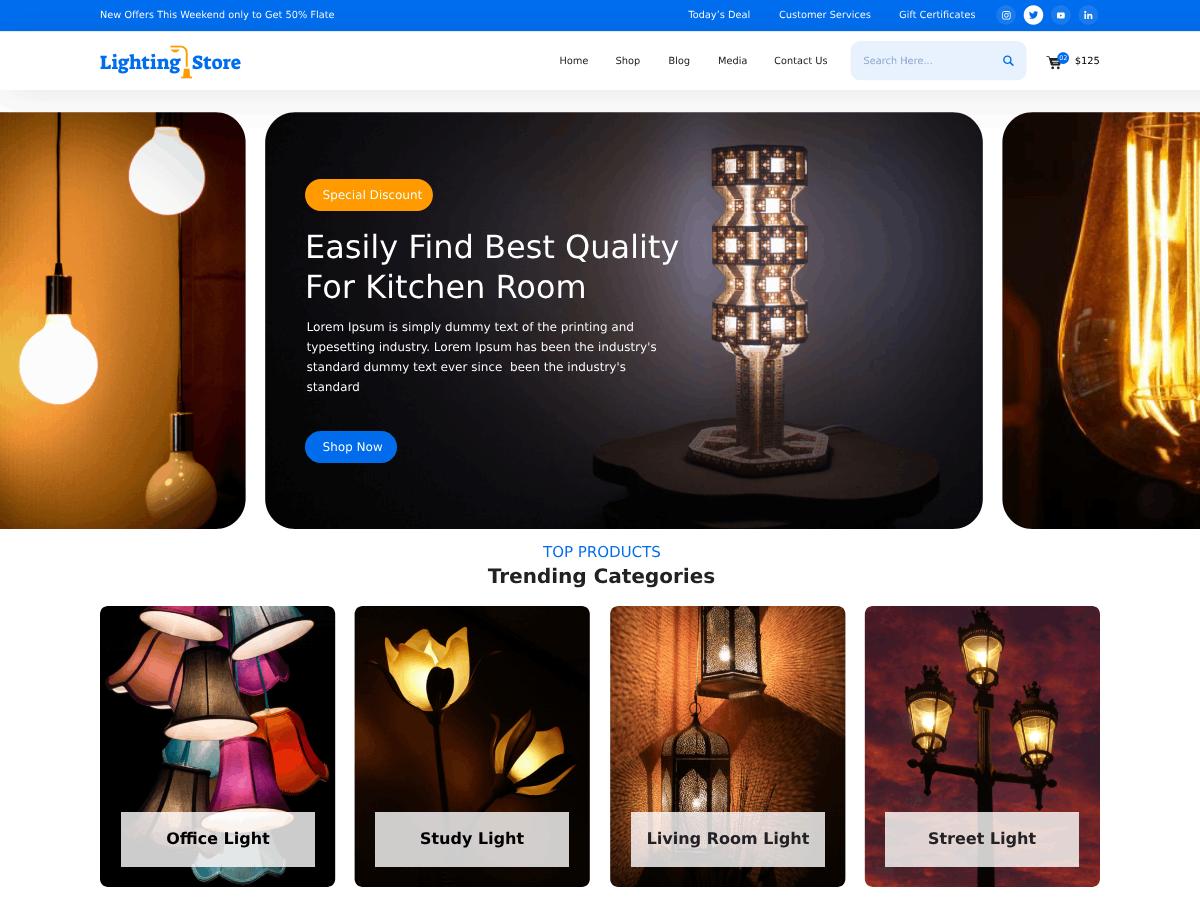 Lighting Fixtures Preview Wordpress Theme - Rating, Reviews, Preview, Demo & Download
