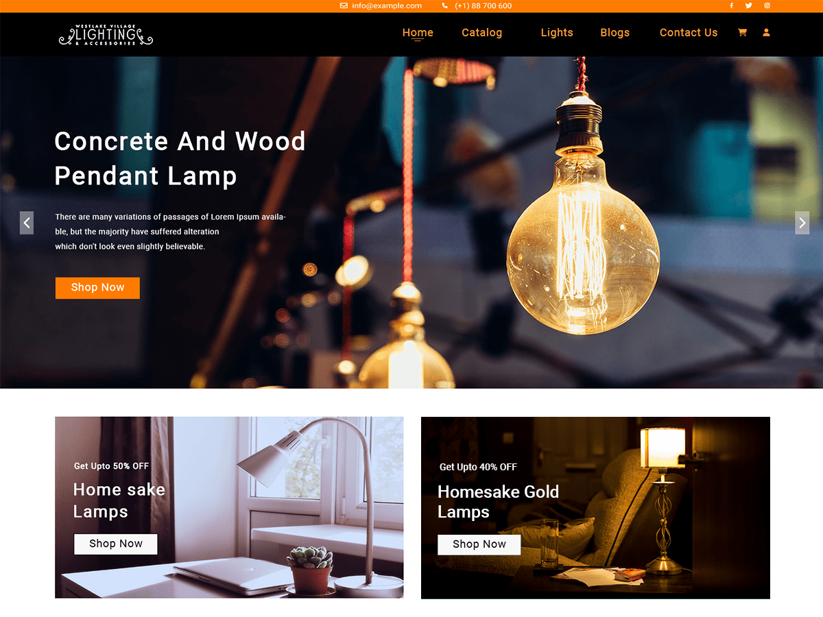 Lighting Shop Preview Wordpress Theme - Rating, Reviews, Preview, Demo & Download