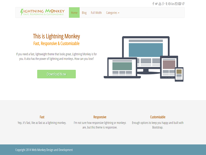Lightning Monkey Preview Wordpress Theme - Rating, Reviews, Preview, Demo & Download