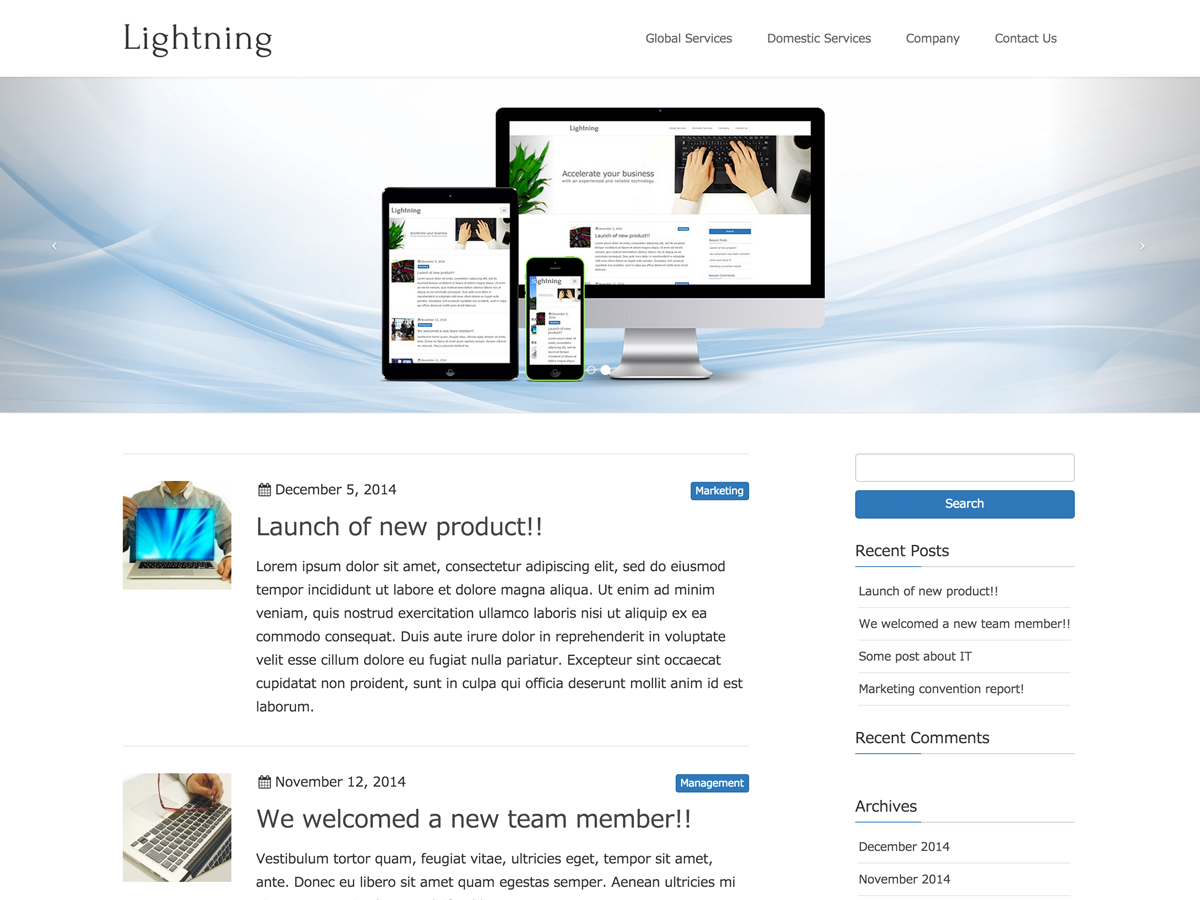 Lightning Preview Wordpress Theme - Rating, Reviews, Preview, Demo & Download