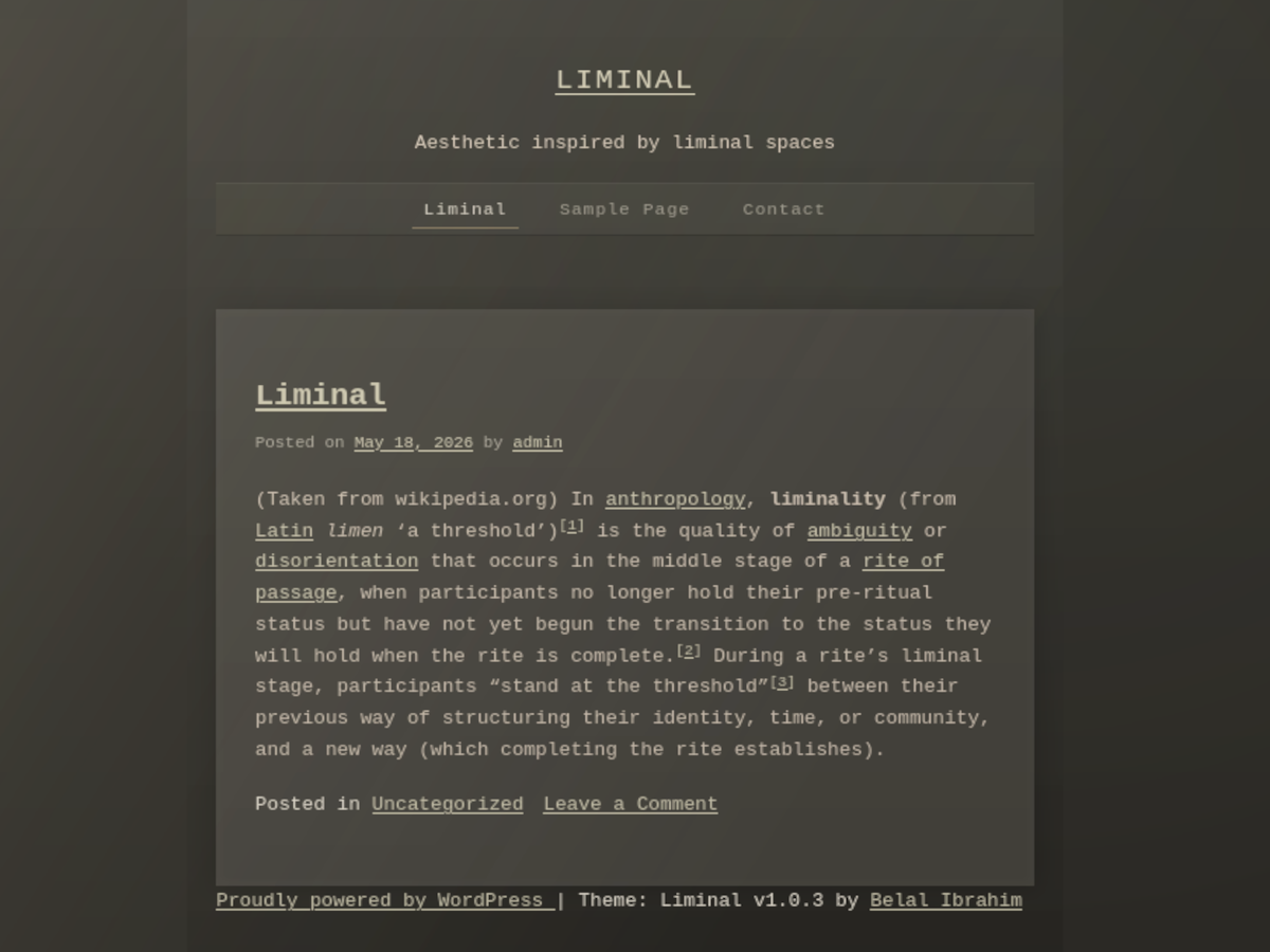 Liminal Preview Wordpress Theme - Rating, Reviews, Preview, Demo & Download