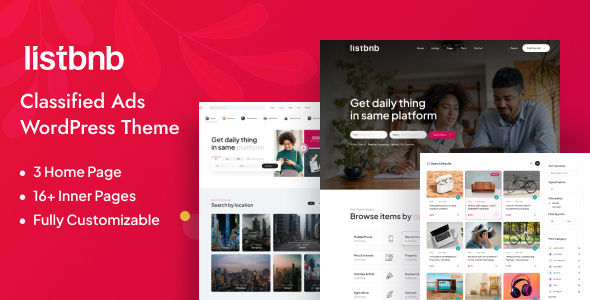 Listbnb Preview Wordpress Theme - Rating, Reviews, Preview, Demo & Download