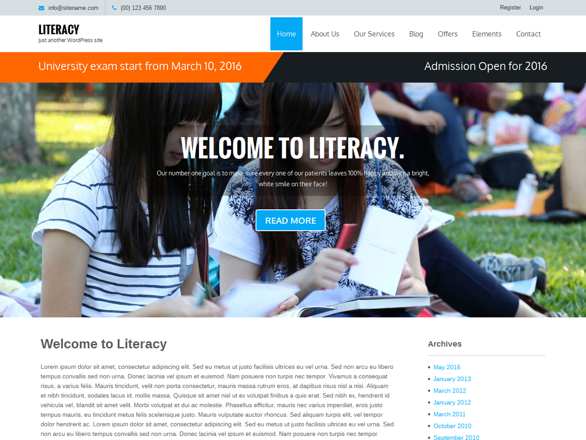 Literacy Preview Wordpress Theme - Rating, Reviews, Preview, Demo & Download
