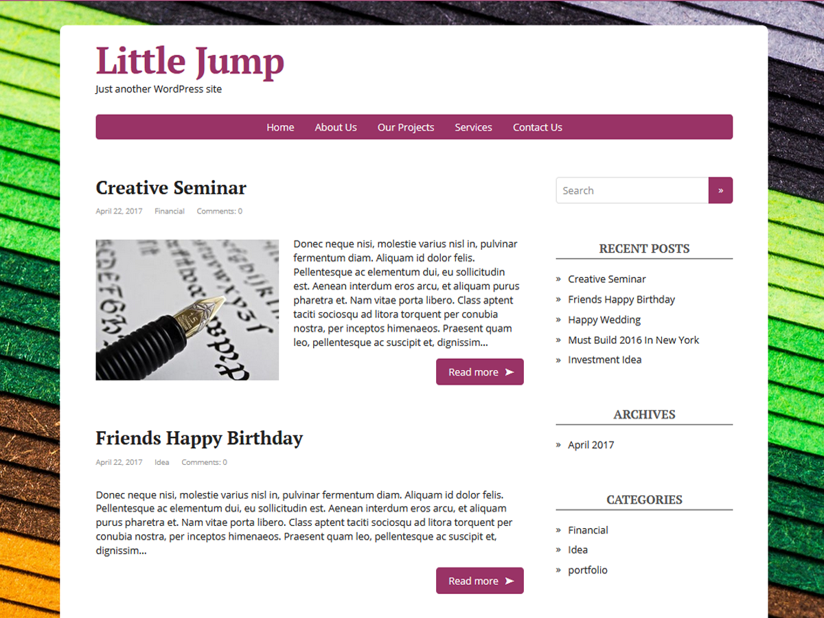 Little Jump Preview Wordpress Theme - Rating, Reviews, Preview, Demo & Download