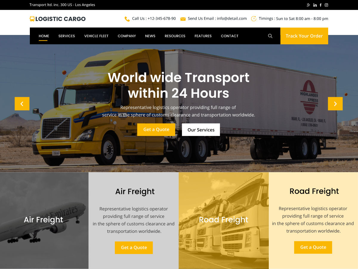 Logistic Cargo Preview Wordpress Theme - Rating, Reviews, Preview, Demo & Download