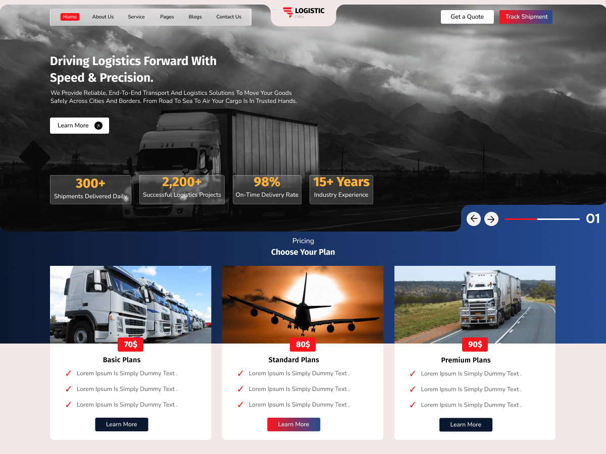 Logistics Firm Preview Wordpress Theme - Rating, Reviews, Preview, Demo & Download
