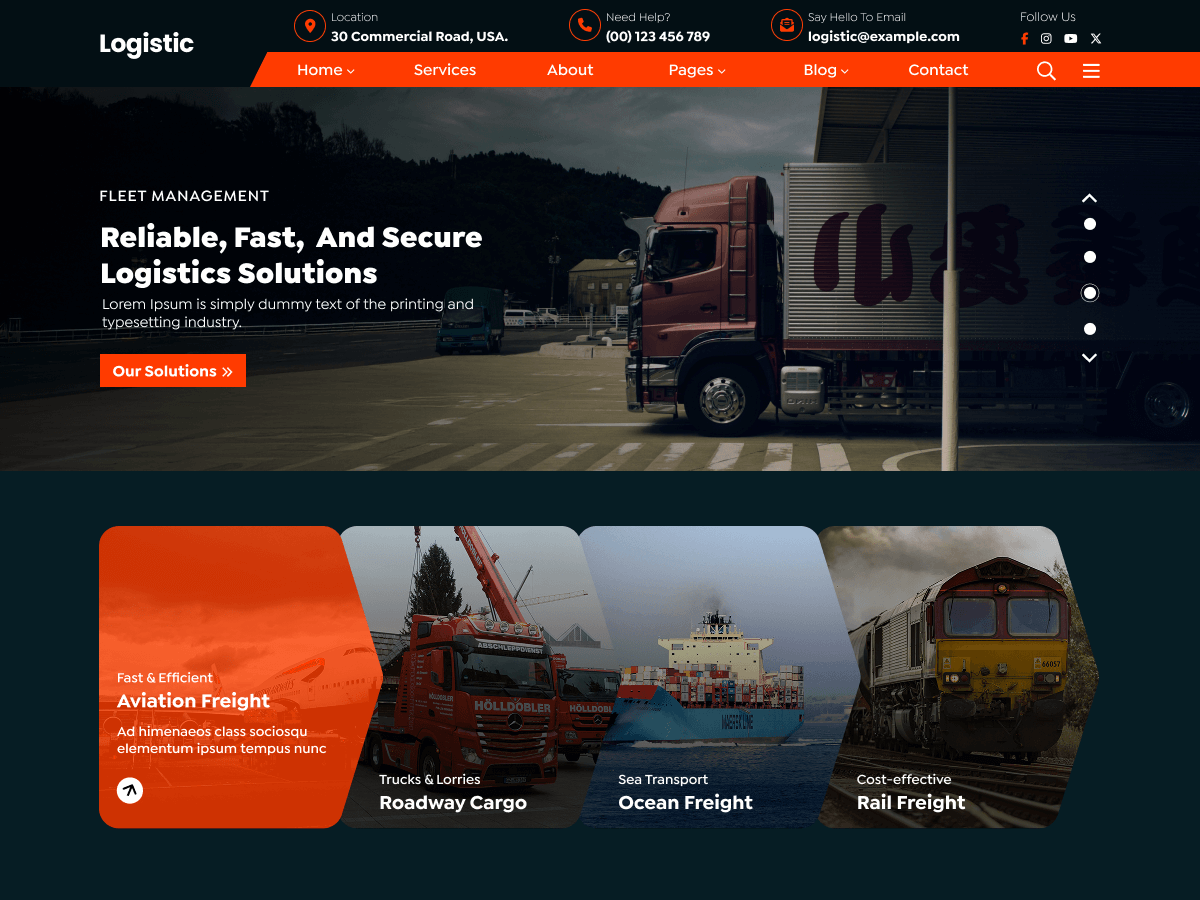 Logistics Provider Preview Wordpress Theme - Rating, Reviews, Preview, Demo & Download