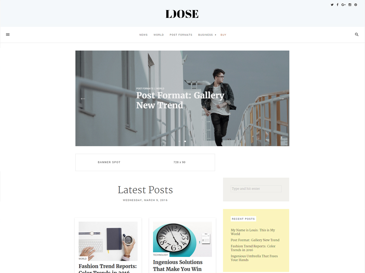 Loose Preview Wordpress Theme - Rating, Reviews, Preview, Demo & Download