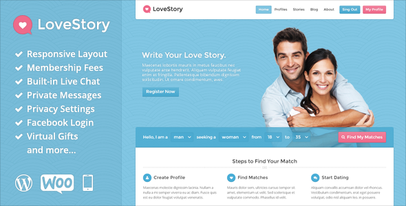 LoveStory Preview Wordpress Theme - Rating, Reviews, Preview, Demo & Download