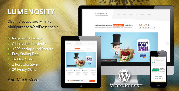 Lumenosity Preview Wordpress Theme - Rating, Reviews, Preview, Demo & Download