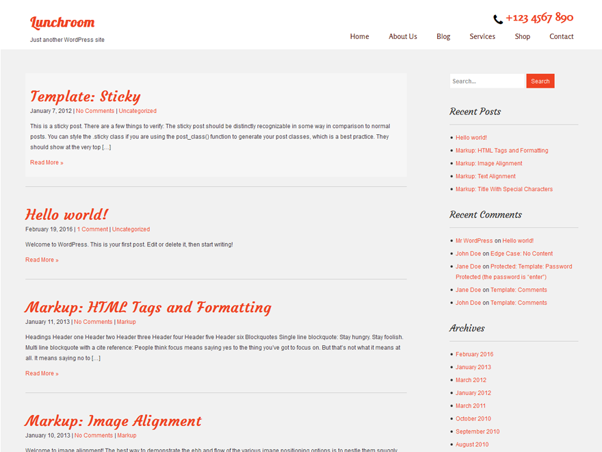 Lunchroom Preview Wordpress Theme - Rating, Reviews, Preview, Demo & Download