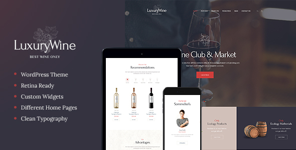 Luxury Wine Preview Wordpress Theme - Rating, Reviews, Preview, Demo & Download