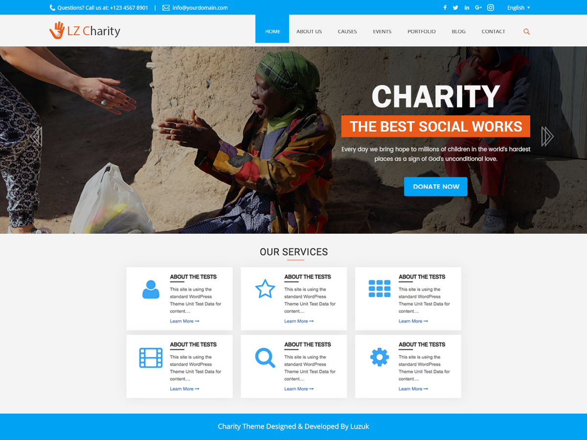 LZ Charity Preview Wordpress Theme - Rating, Reviews, Preview, Demo & Download