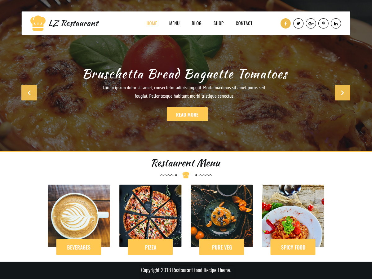 LZ Food Preview Wordpress Theme - Rating, Reviews, Preview, Demo & Download