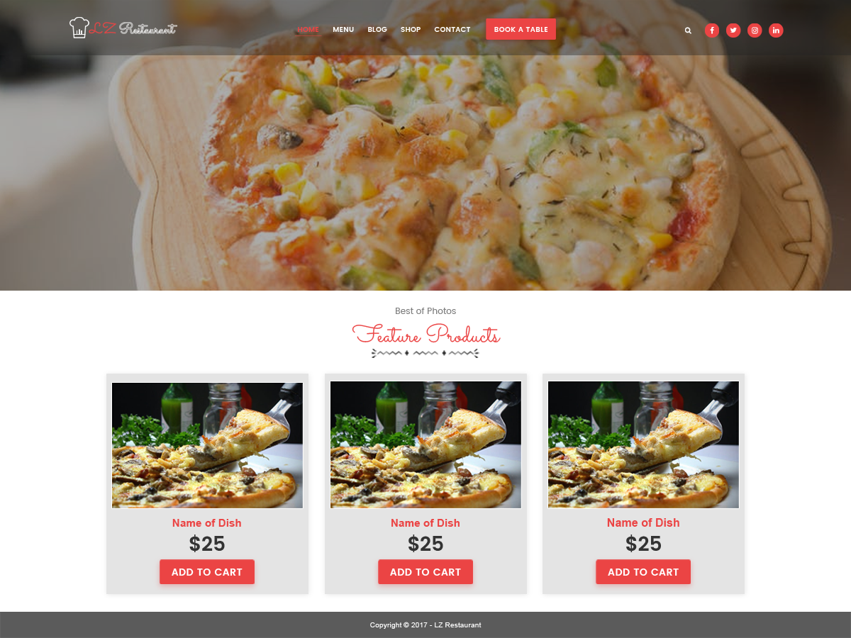 Lzrestaurant Preview Wordpress Theme - Rating, Reviews, Preview, Demo & Download