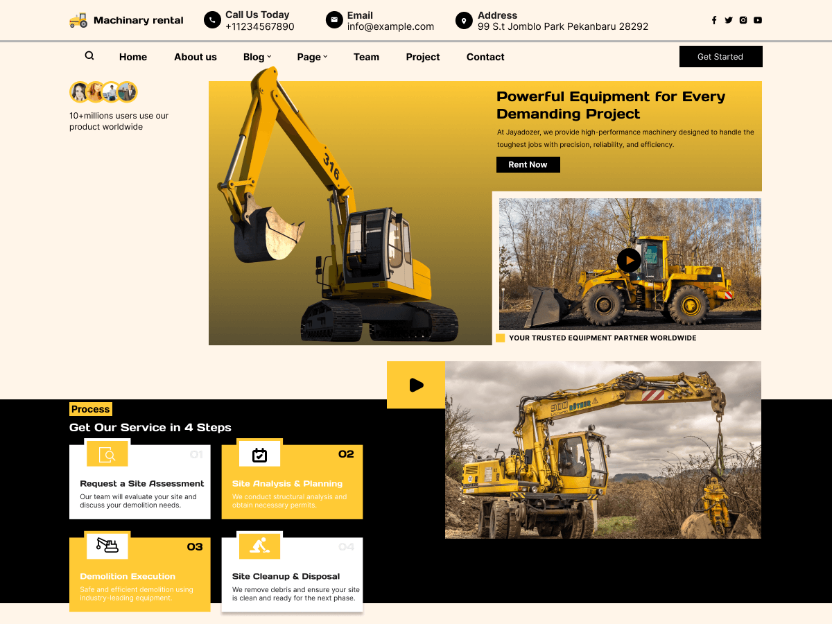 Machinery Rental Preview Wordpress Theme - Rating, Reviews, Preview, Demo & Download