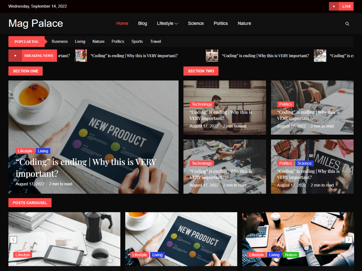 Mag Palace Preview Wordpress Theme - Rating, Reviews, Preview, Demo & Download