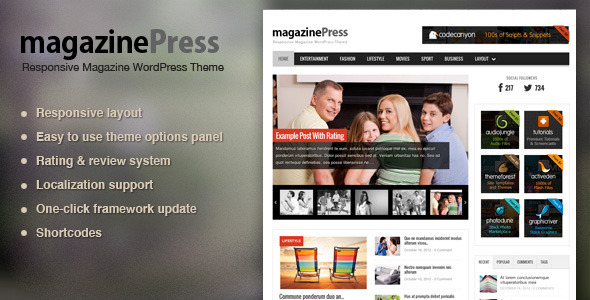 MagazinePress Preview Wordpress Theme - Rating, Reviews, Preview, Demo & Download